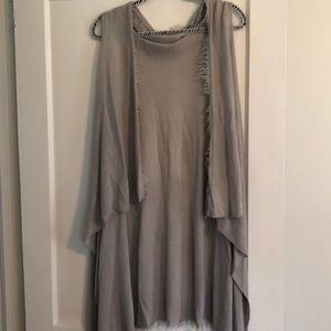 Gray long vest